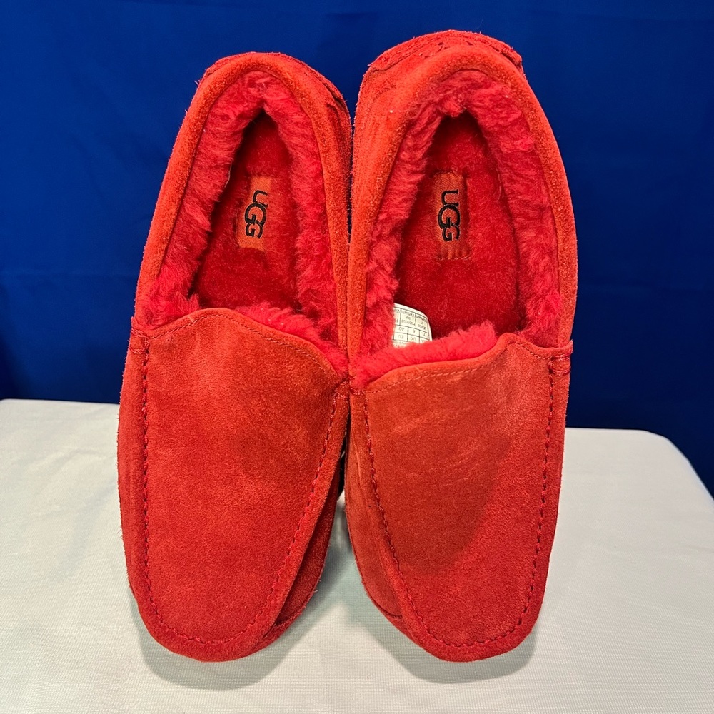 UGG ASCOT 1101110 MEN SAMBA RED SUEDE SLIPPERS
